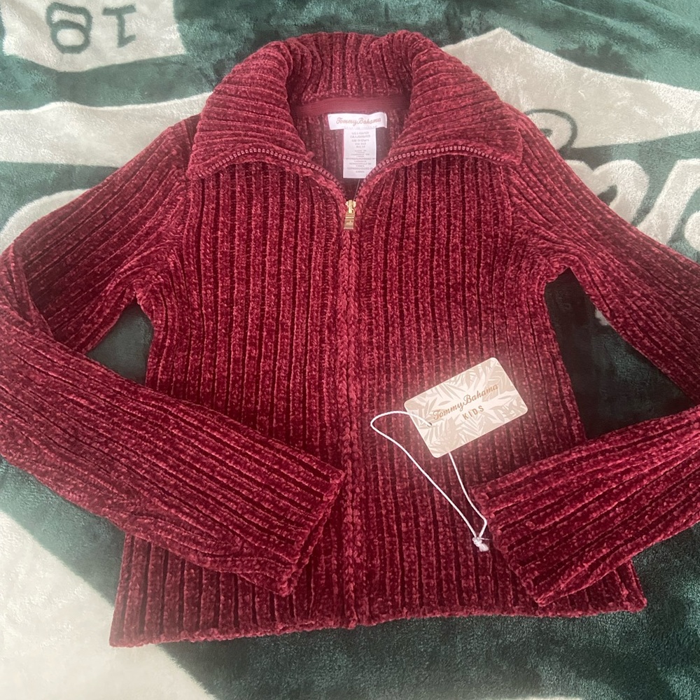 Tommy Bahama kids zip up sweater size 10/12